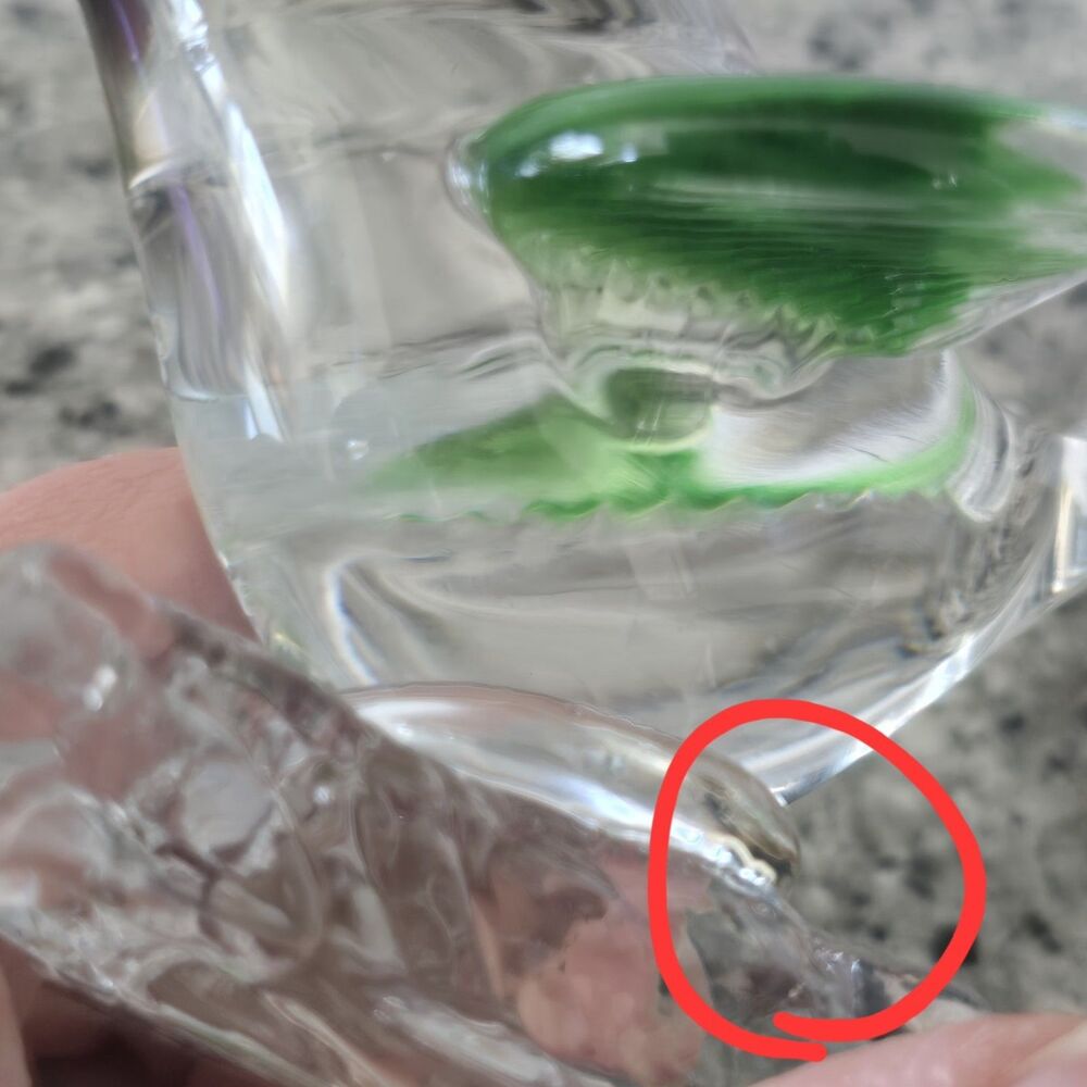 Arte Murano ICET Hand Blown Clear With Green Bird On Branch Figurine Venezuela‎ - Picture 8 of 8